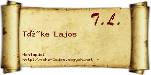 Tőke Lajos névjegykártya